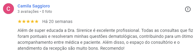 Avaliação do Google sobre Dra. Sirenice- parte 3