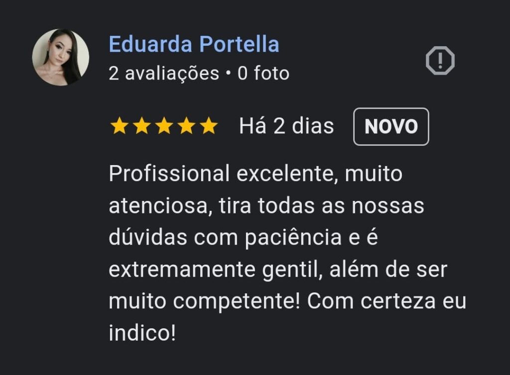 Depoimentos que pacientes da Dra Sirenice, dermatologista, fizeram no Google