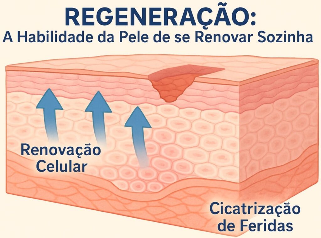 As células se renovam para manter a integridade da pele e cicatrizar feridas.